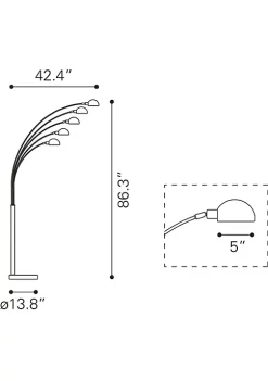 Zuo Modern Cosmic Floor Lamp Chrome -Zuo Modern Sales Belk 1017