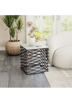 Zuo Modern Duke Side Table White & Antique Black