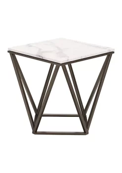 Zuo Modern Tintern End Table White & Antique Brass -Zuo Modern Sales Belk 1386