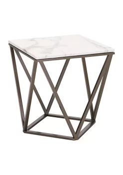 Zuo Modern Tintern End Table White & Antique Brass -Zuo Modern Sales Belk 1387