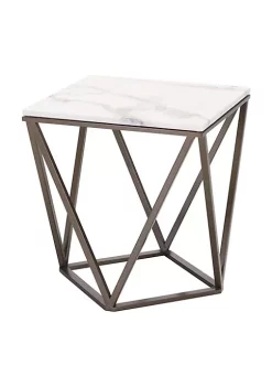 Zuo Modern Tintern End Table White & Antique Brass -Zuo Modern Sales Belk 1388