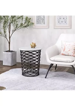 Zuo Modern King Side Table White & Antique Black