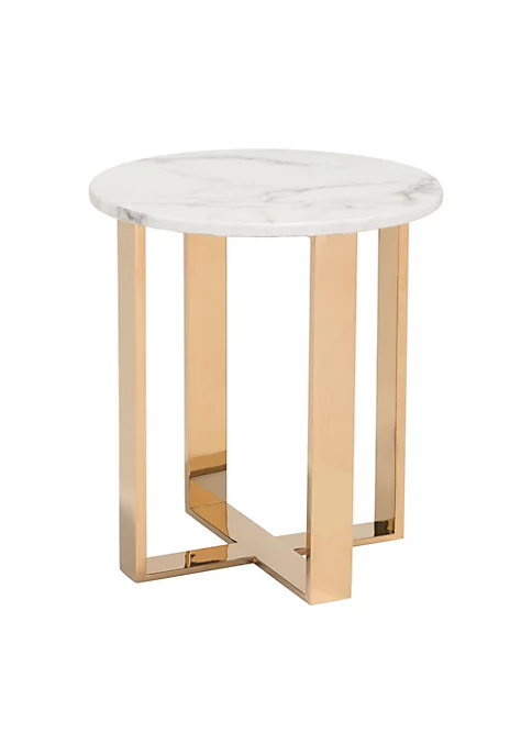 Zuo Modern Atlas End Table Stone & Gold 1 Zuo Modern Atlas End Table Stone & Gold