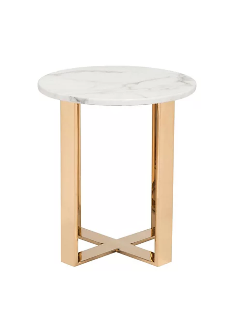 Zuo Modern Atlas End Table Stone & Gold 3 Zuo Modern Atlas End Table Stone & Gold - Image 3