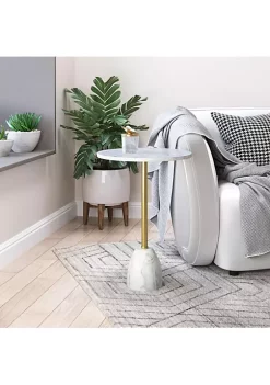 Zuo Modern Cynthia Side Table White & Gold -Zuo Modern Sales Belk 1435