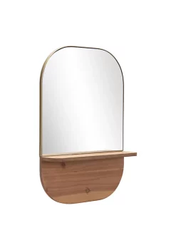 Zuo Modern Meridian Shelf Mirror Gold & Brown